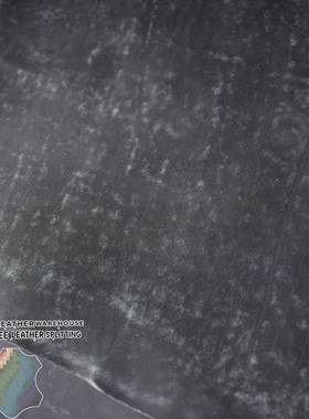 炭黑色2.6mm国产新版本Pueblo植鞣磨砂复古多脂手工高定牛皮皮料