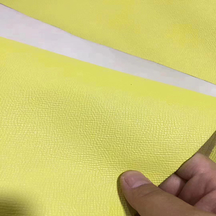 百色H家EPSOM柠檬黄掌纹1.6MM手工diy头层牛皮皮革皮料进口