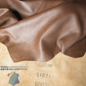 意大利Mastrotto1.6mm棕色特效油蜡摔软牛皮头层沙发皮衣整张皮料