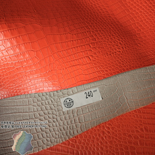 日本兵库原厂橘红色鳄鱼纹1.0MM手工diy手账本头层牛皮真皮皮料