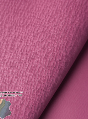 L家驴家原版taiga玫红色掌纹十字纹1.3MM手工diy头层牛皮真皮料