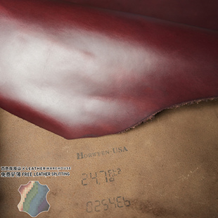 美国Horween霍尔文酒红色cxl茶芯油蜡牛皮皮料2.3MM手工高定diy