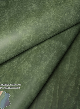 墨绿色2.1mm国产新版本Pueblo植鞣磨砂复古多脂手工高定牛皮皮料