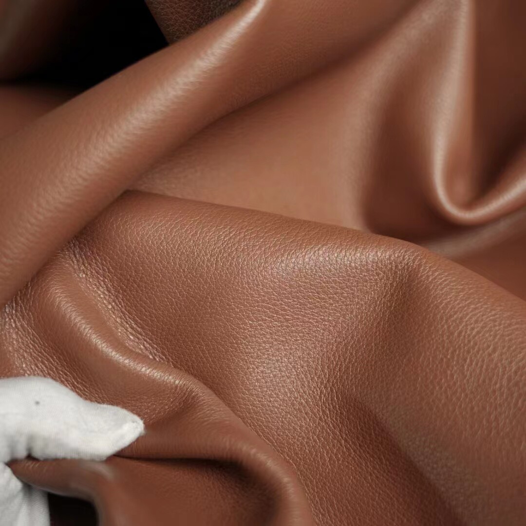 8mm金棕色纳帕自然摔纹牛皮皮料沙发头层牛皮