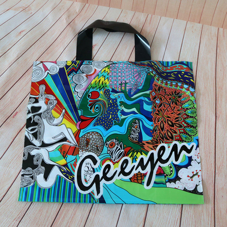 时尚手提袋服装店塑料手提手拎袋礼品购物胶袋化妆品袋子批发包邮