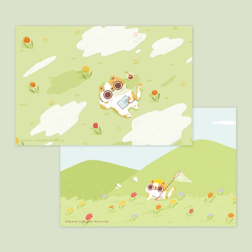 大蛮原创插画可爱猫咪节日装饰画