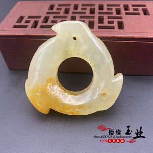 古玩玉器岫玉璇玑吊坠挂件玉环玉佩中国风汉服腰佩古装拍摄道具