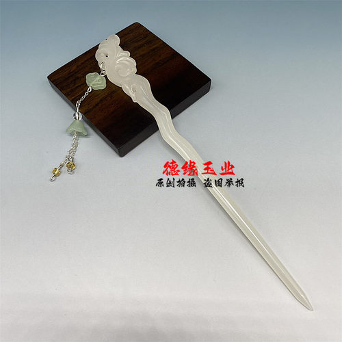 琉璃花朵流苏步摇新款简约时尚簪