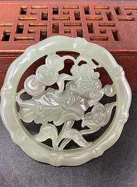 琉璃荷花金蝉吊坠挂件玉佩腰佩坠