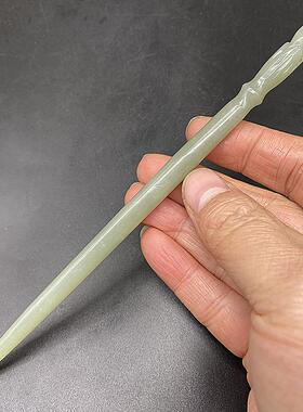 天然和田玉发簪玉簪发钗头饰青白玉头饰女生玉钗汉服配饰拍摄道具