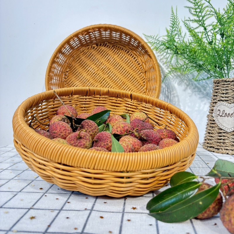 户外野餐篮仿藤编晒筐收纳筐