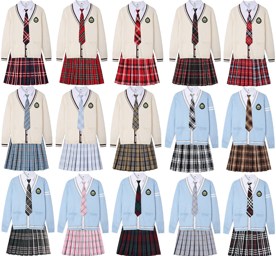 新款定做LOGO班服校服幼师园服合唱表演JK制服大中初小学毛衣全套