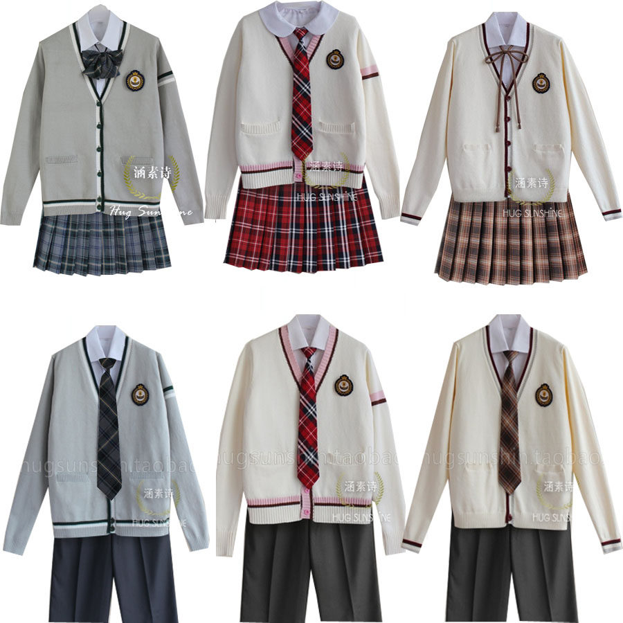 现货新款校服演出班服长袖针织学生毛衣男女合唱工作制服礼仪套装