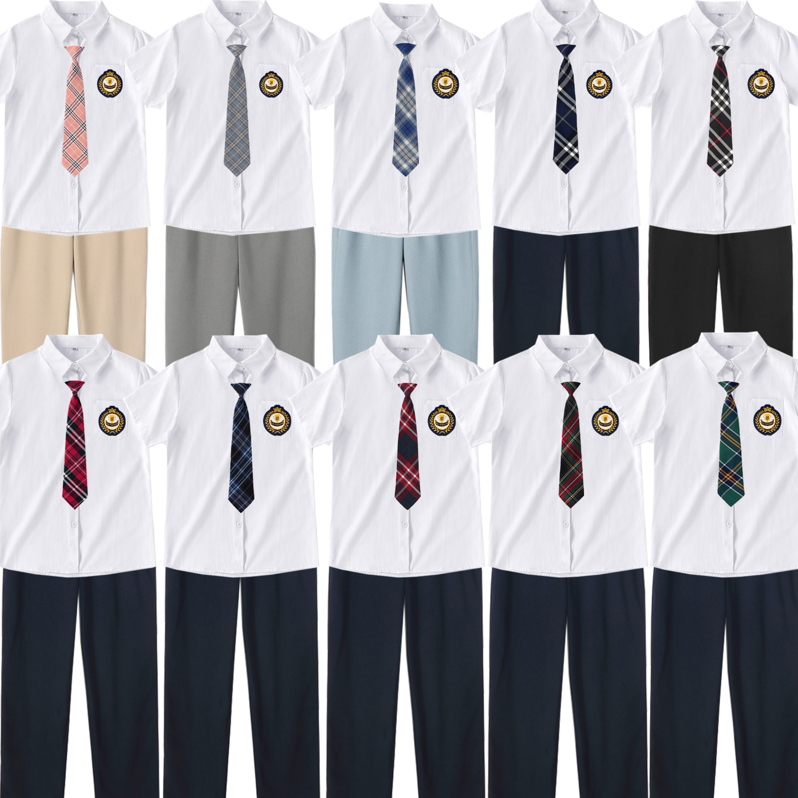 班校服礼服合唱学生男夏短袖套装