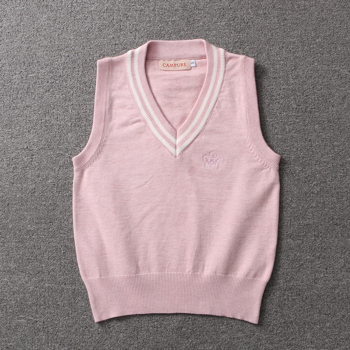 现货日系jk制服学生粉色小个子马甲韩式学院穿搭外穿短款毛衣背心