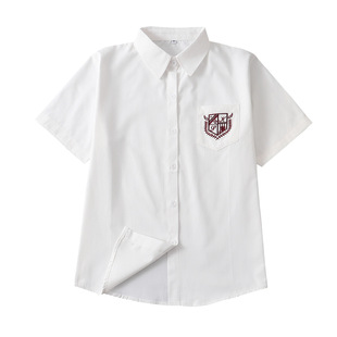 原创现货少女纯棉JK制服短袖零度夏季刺绣正统JK班服校服制服衬衫