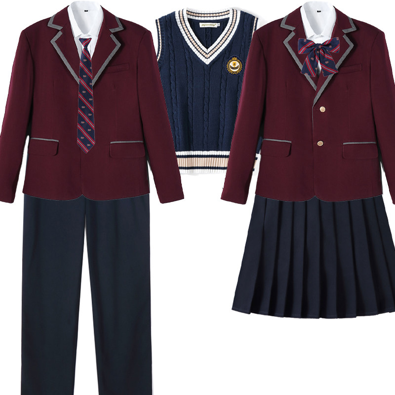 定做园标微章学生中大学生制服英伦学院班校服工作表演合唱服套装