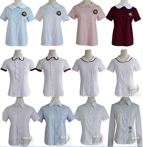 5XL 6XL 7XL断码清货女礼服班服衬衣演出服衬衫学生衬衫丸襟娃领