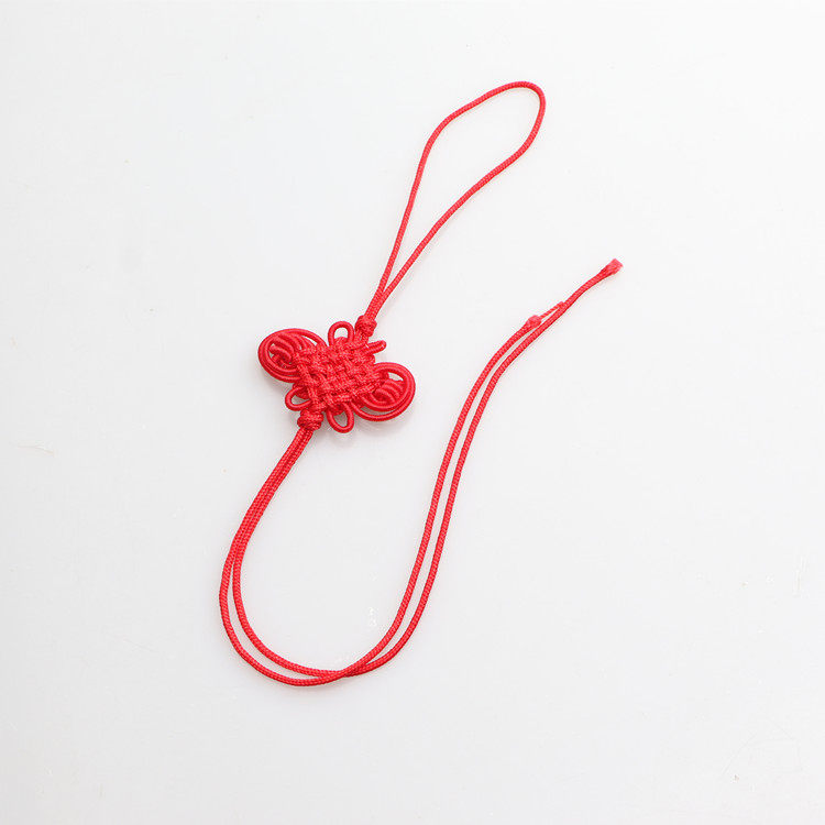 中国结小号书签福袋中国结迷你手编蝴蝶结手机印章挂饰结红色彩边