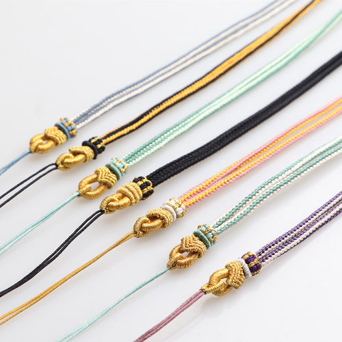 男女手工编织挂玉翡翠吊坠项链绳可调节吊坠绳高级简约款多色可选