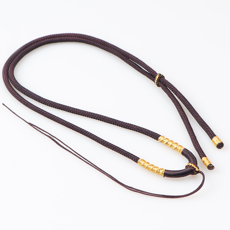 吊坠绳翡翠玉配黄金男款高档挂绳