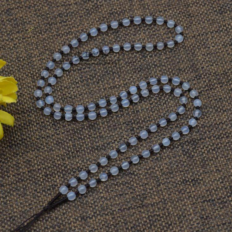 吊坠配链 玛瑙 项链 62cm配绳 挂绳 4mm白玛瑙珠子珠串配链