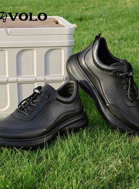 VOLO犀牛鞋子男鞋2026新款冬男士休闲鞋真皮男鞋按摩底运动鞋软底