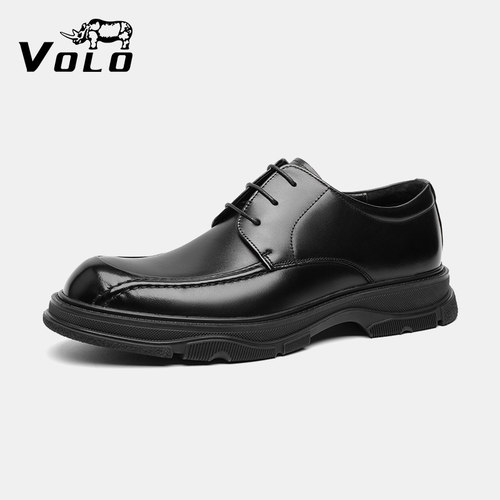 VOLO犀牛厚软底商务休闲皮鞋真皮
