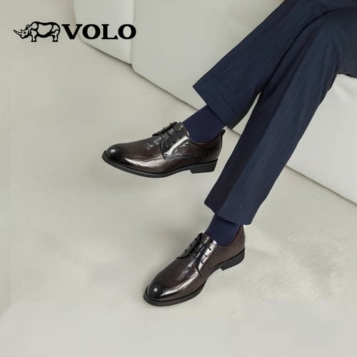 【隐形内增高】VOLO犀牛真皮皮鞋