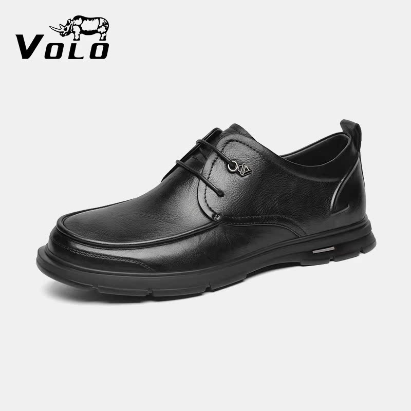 【断码特价】VOLO/犀牛休闲工装鞋男夏牛皮英伦商务软底大头皮鞋