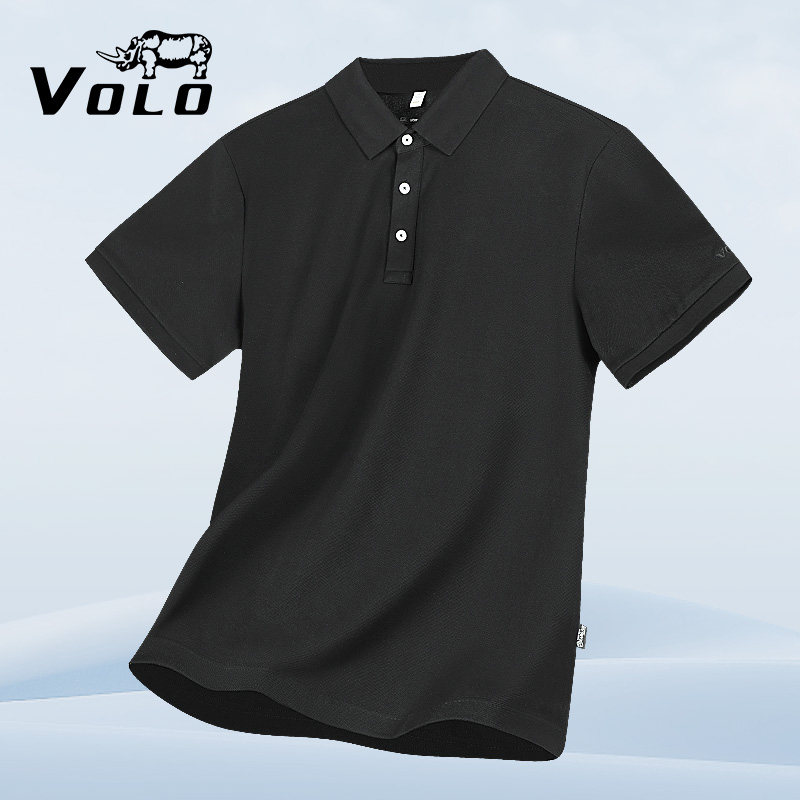 VOLO/犀牛男士翻领短袖T恤男款polo衫棉透气商务休闲打底衫不起球