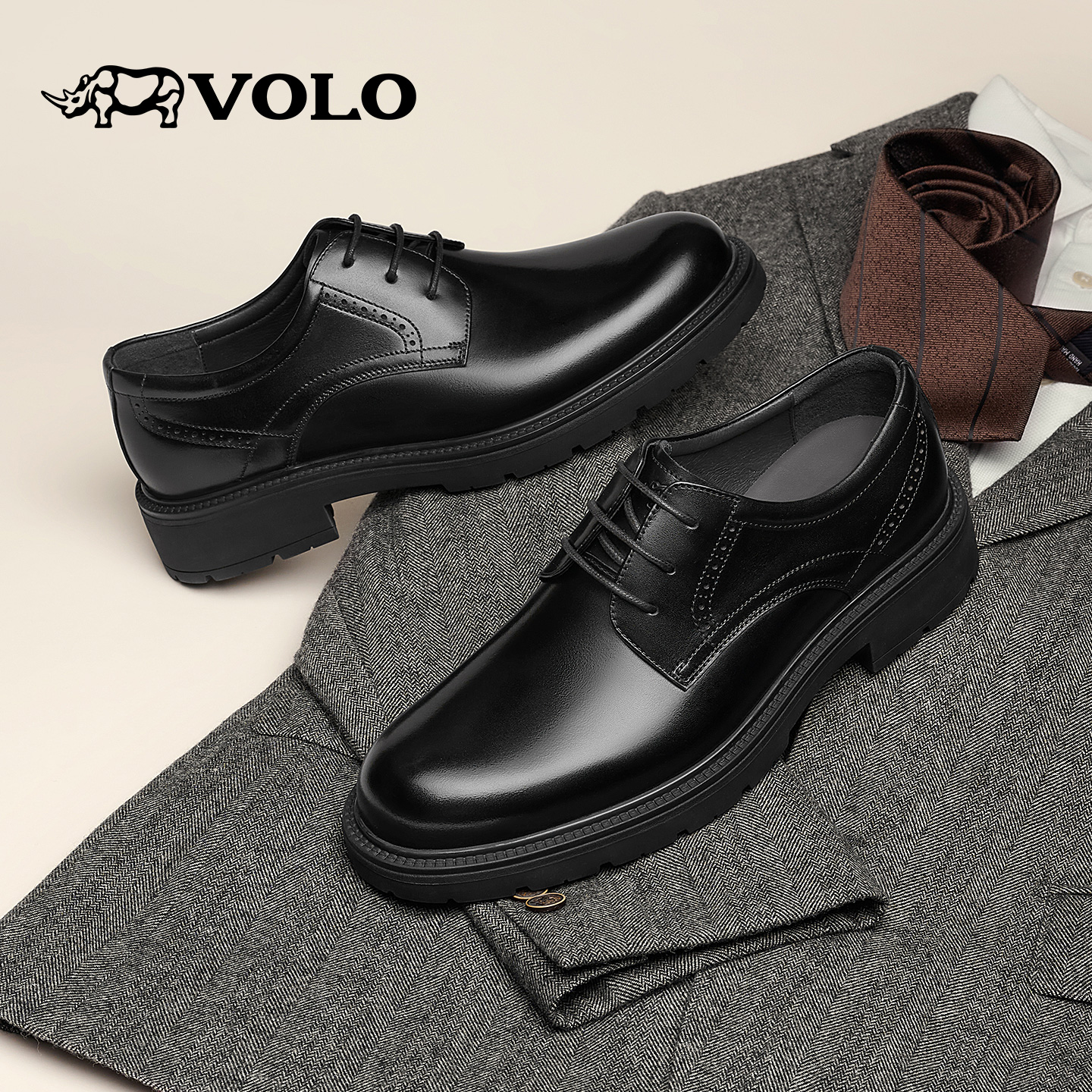 【绅士百搭】VOLO犀牛男士德比鞋