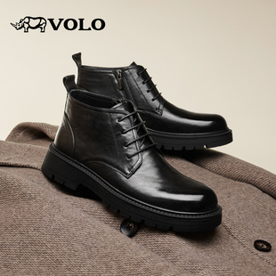 VOLO/犀牛马丁靴男款2025新款秋冬男士商务增高厚底休闲真皮皮靴