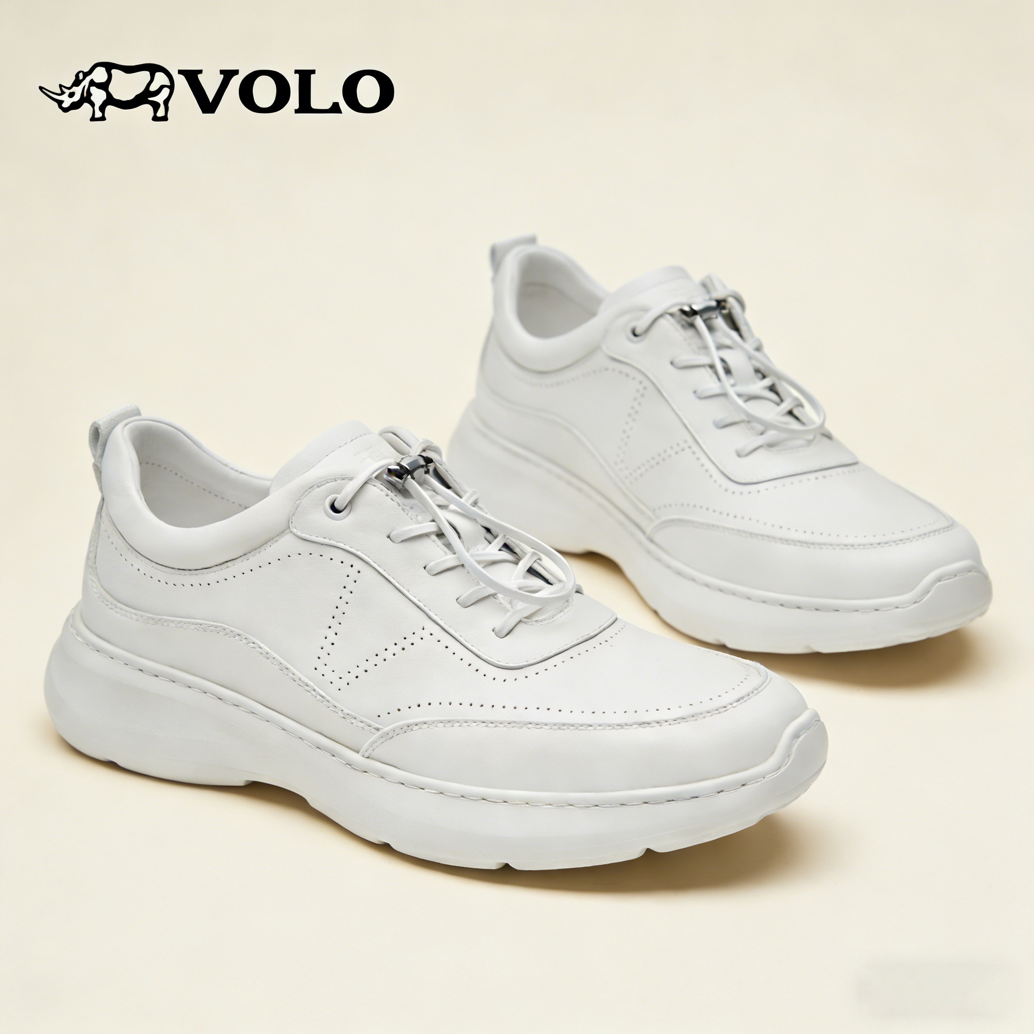 VOLO/犀牛鞋子男鞋2026新款小白鞋夏季透气运动鞋男士休闲鞋真皮