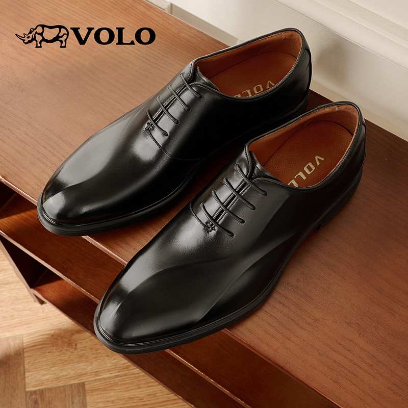 VOLO/犀牛男士皮鞋男正装商务英伦风休闲牛津鞋结婚新郎男鞋真皮,流行男鞋,正装皮鞋,淘宝优惠券,粉丝福利购,淘宝优惠卷