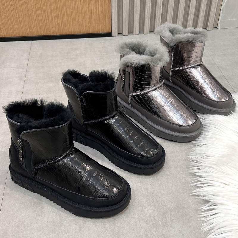 真皮纯羊毛保暖雪地靴棉鞋短靴