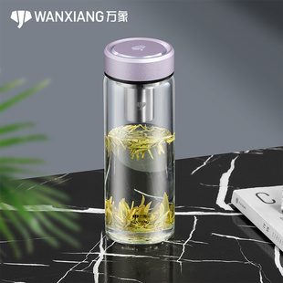 万象新品玻璃杯女士单层迷你可爱小巧便携学生泡茶水杯家用茶杯