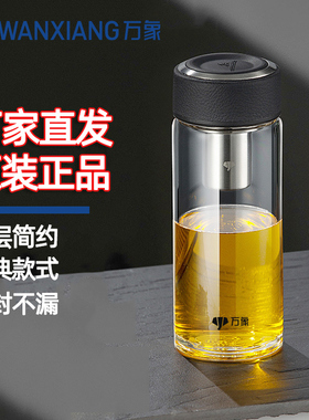 万象玻璃杯单层水杯大容量个性商务办公茶杯男女士礼品直身杯子U4