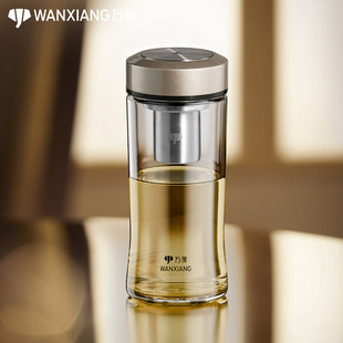 万象玻璃杯单层加厚男士大容量可携式泡茶个人专用新款车载水杯子