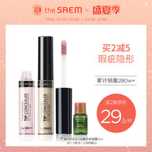 the Saem得鲜遮瑕液笔膏盘粉底液保湿持久遮斑点痘印黑眼圈女
