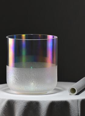 冰花白透明钵疗愈水晶钵采耳瑜伽音乐碗定制炼金钵音钵水晶颂钵