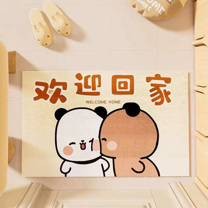 一二布布入户门地垫丝圈防滑室内耐脏户外门口地垫情侣款地毯客厅