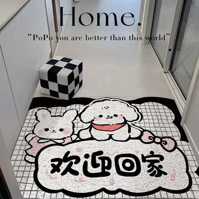 入户门卡通可爱地垫玄关进门门口脚垫可裁剪耐脏丝圈防滑耐脏脚垫