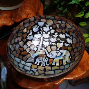 清仓福利椰子壳贝壳收纳盒碗水果收纳碗纯手工大号精美大碗茶具