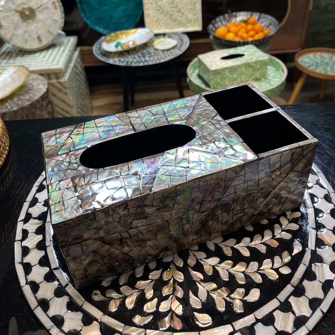 多功能带遥控器收纳全澳鲍收纳盒简约办公欧式轻奢时尚客厅纸巾