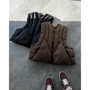 美式 背心外套 解构设计加厚马甲男女秋冬cleanfit街头宽松叠穿无袖