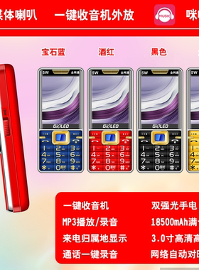 GIOLED全网通4G双卡双待双屏大声音大喇叭全语音王老年手机