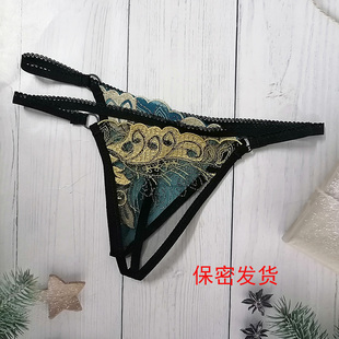 透视速干火辣内裤 超低腰丁字裤 女性感蕾丝透明T裤