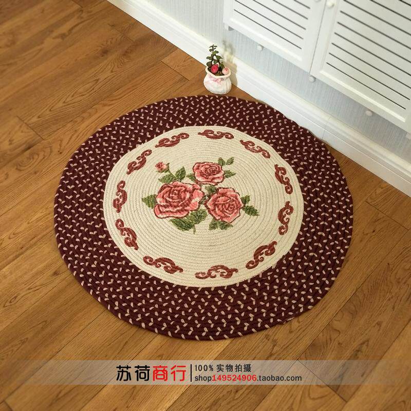 American style rural environmental protection Mat Exit Europe circular manual weave Doormat Lifts carpet Bedside mat Matin the Home Fabric , Mat  category - from Buy2taobao.com to provide professional Taobao agent buy service