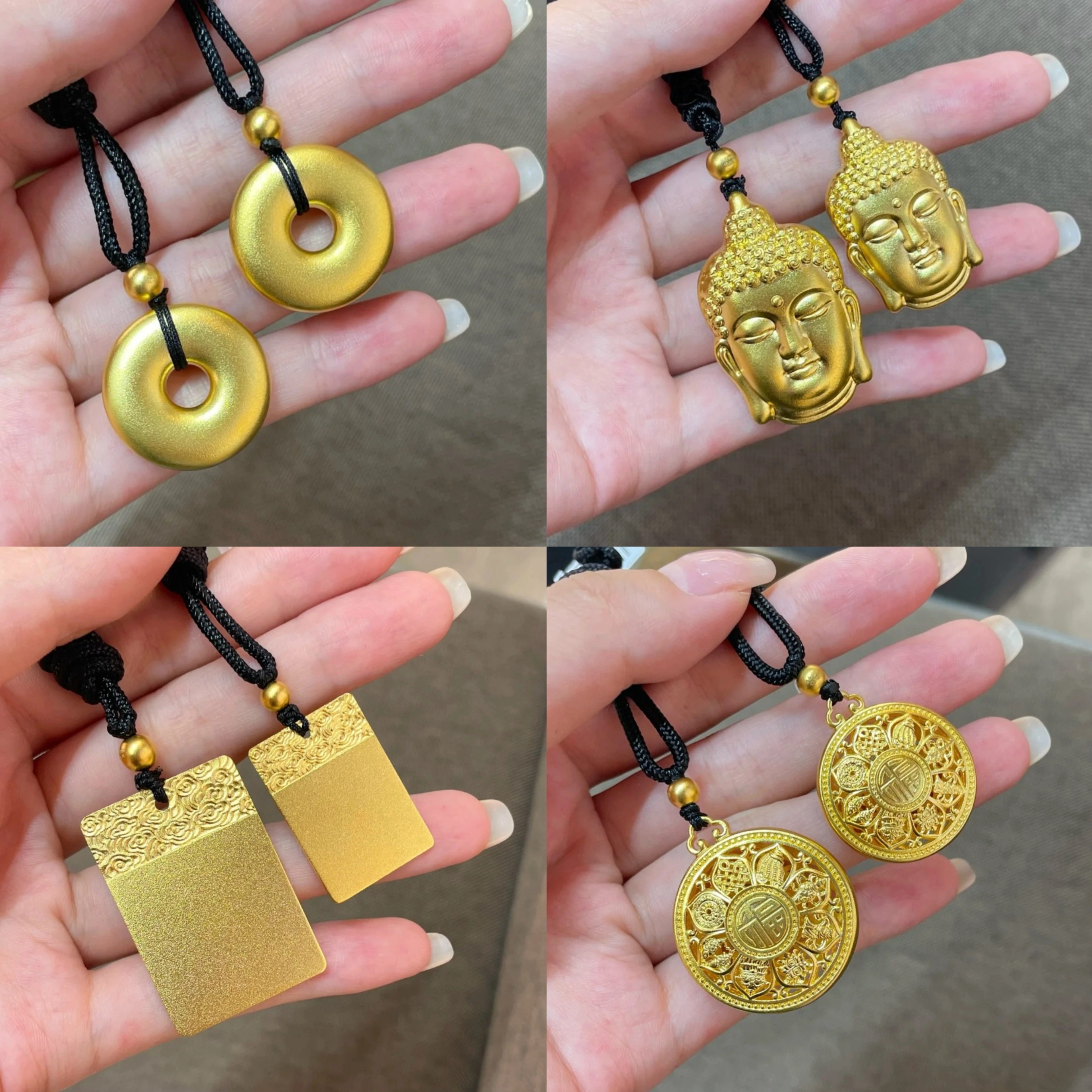素圈百搭古法挂件磨砂吊坠毛衣链